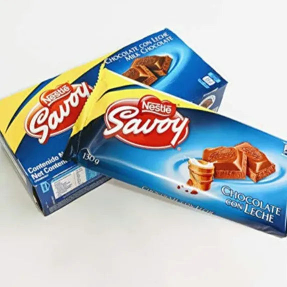 CHOCOLATE DE LECHE SAVOY 130 g, CAJA DE 5 UNIDADES